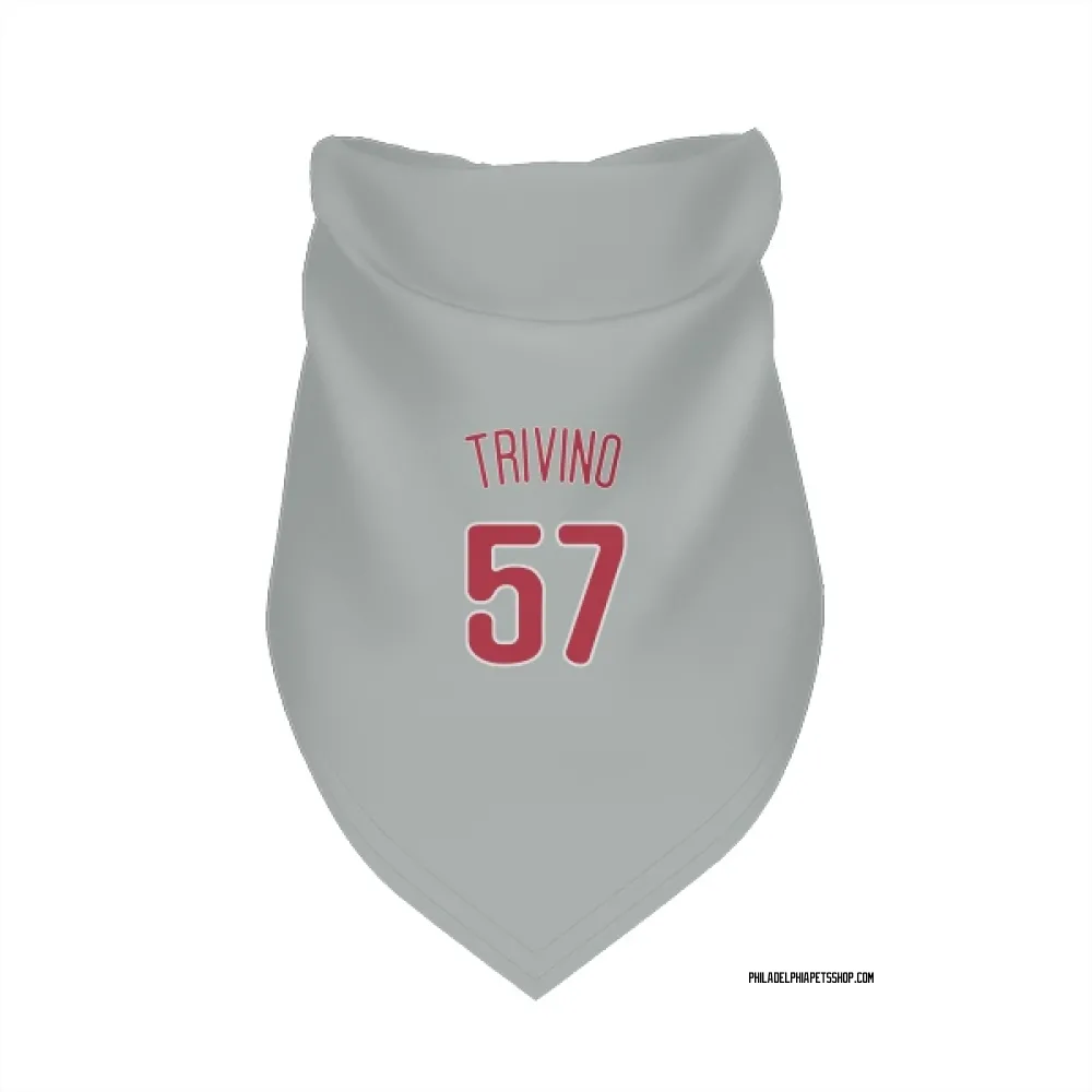 Philadelphia Phillies Lou Trivino Gray Pet Bandana for Dog & Cat