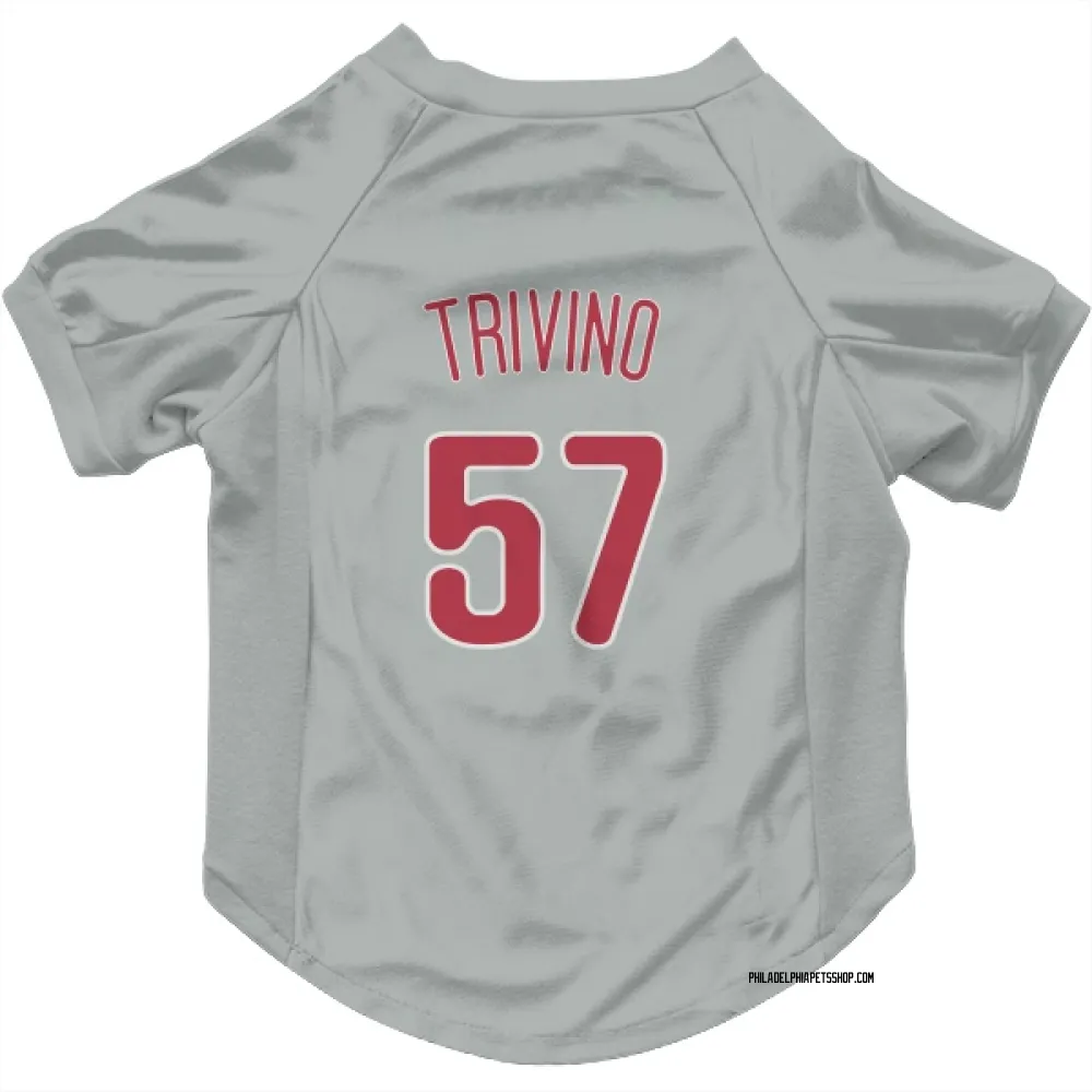 Philadelphia Phillies Lou Trivino Gray Pet Jersey for Dog & Cat