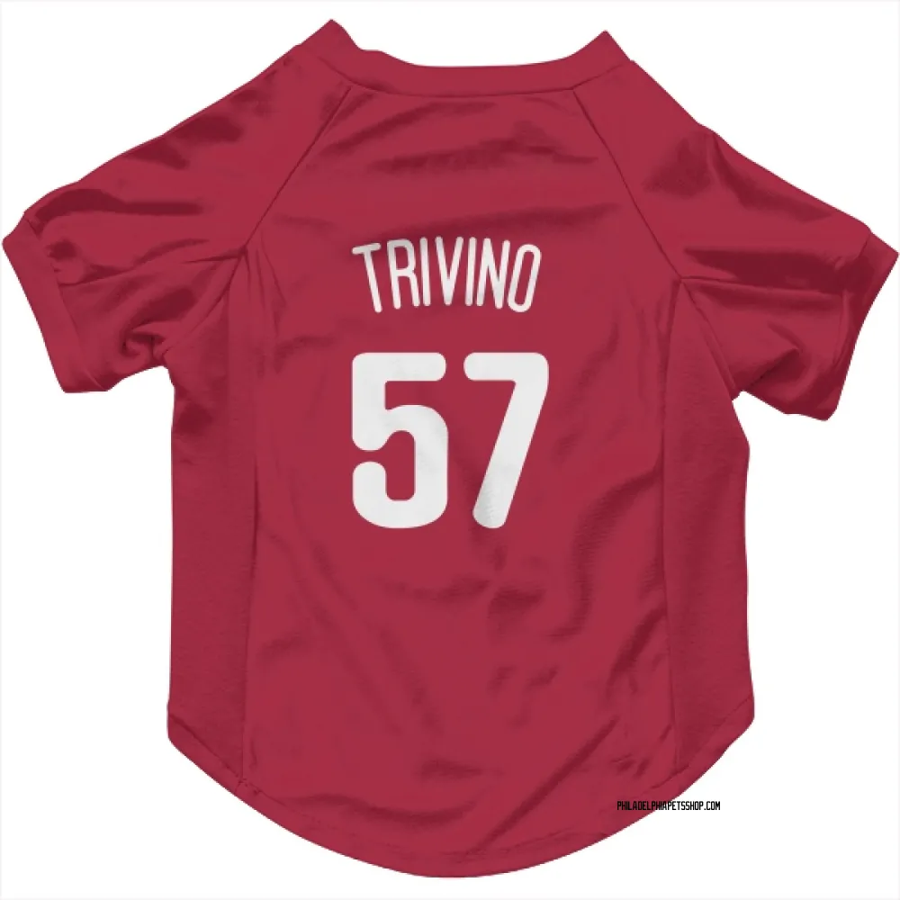 Philadelphia Phillies Lou Trivino White Pet Jersey for Dog & Cat