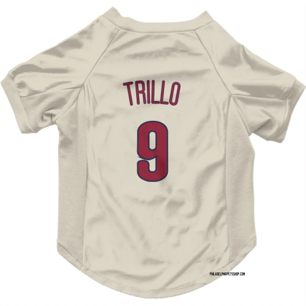 Philadelphia Phillies Manny Trillo Cream Pet Jersey for Dog & Cat