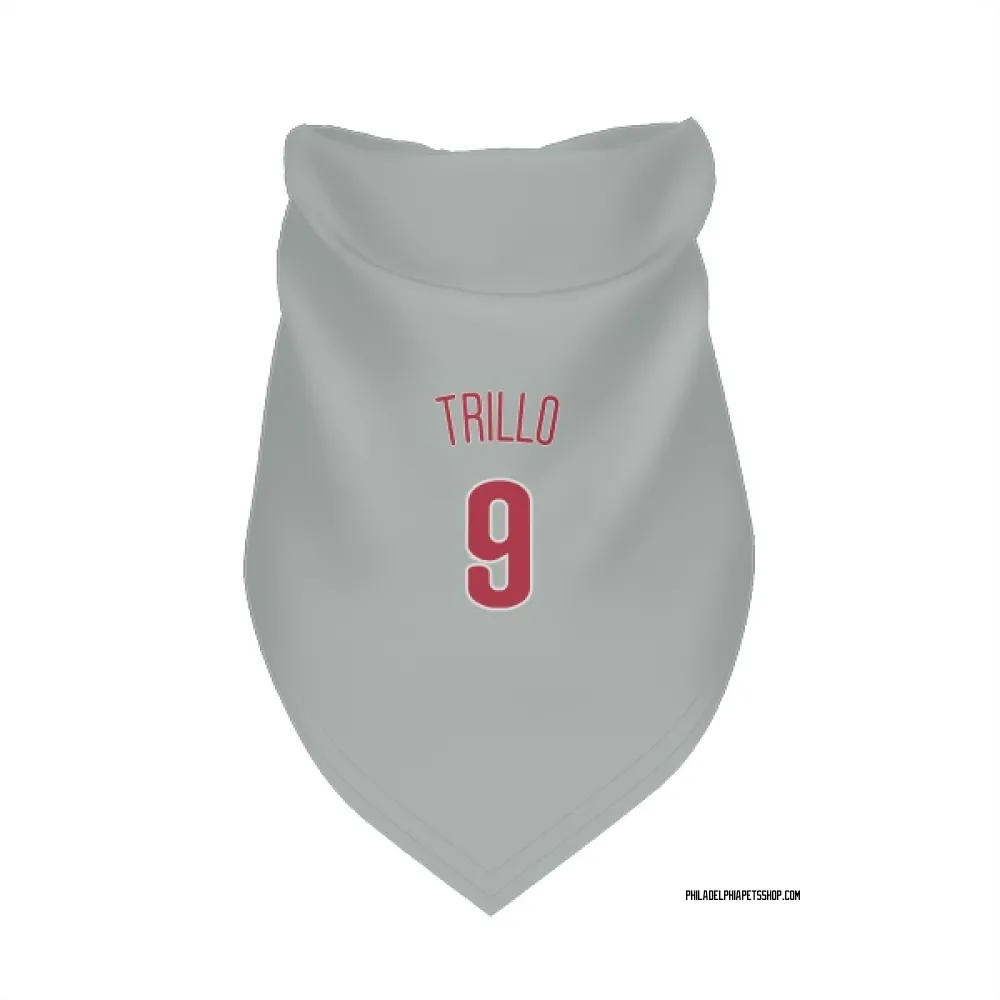 Philadelphia Phillies Manny Trillo Gray Pet Bandana for Dog & Cat