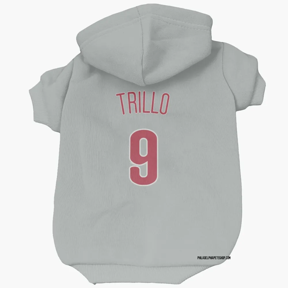 Philadelphia Phillies Manny Trillo Gray Pet Hoodie for Dog & Cat