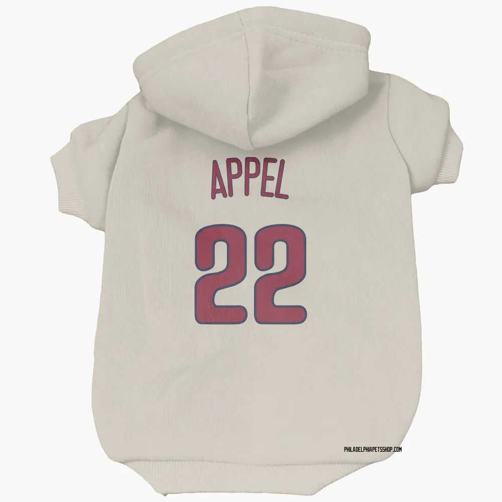 Philadelphia Phillies Mark Appel Cream Pet Hoodie for Dog & Cat