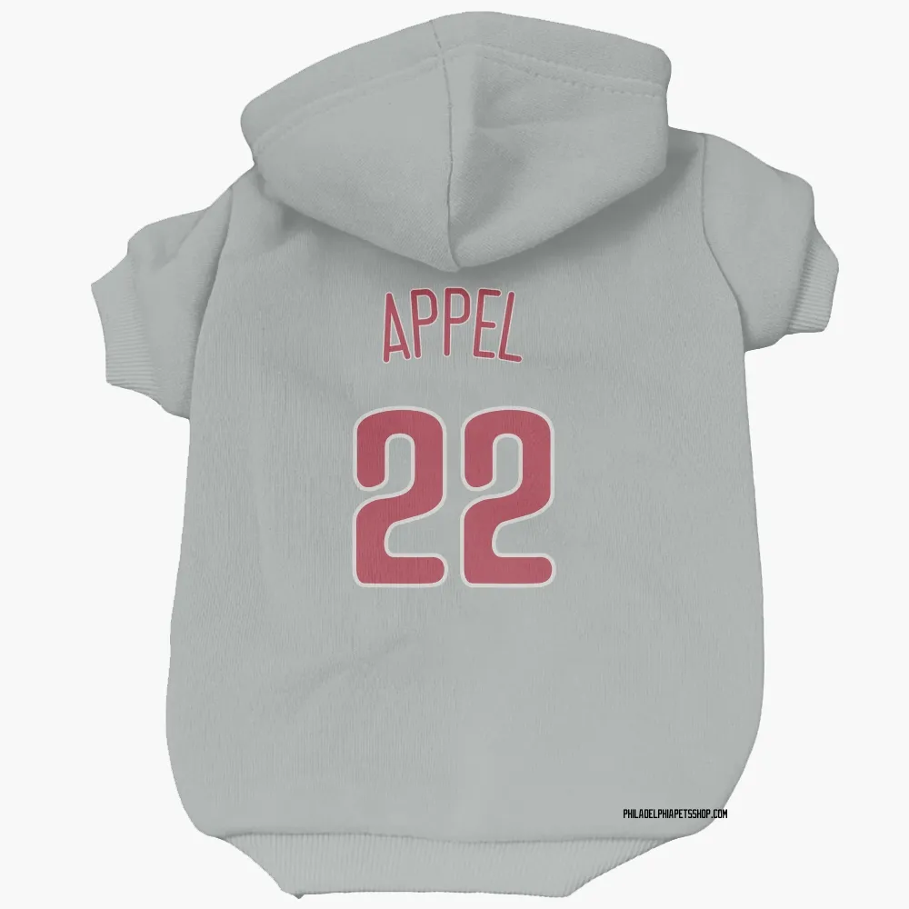 Philadelphia Phillies Mark Appel Gray Pet Hoodie for Dog & Cat