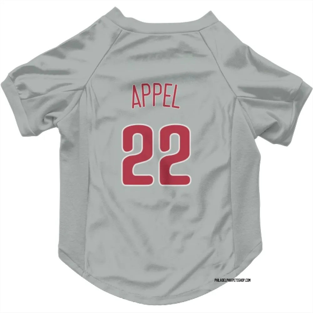 Philadelphia Phillies Mark Appel Gray Pet Jersey for Dog & Cat