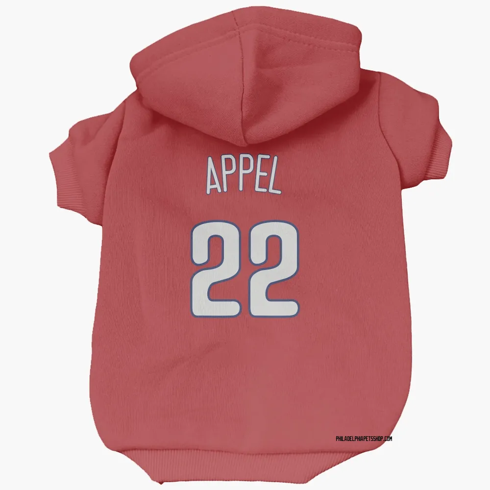 Philadelphia Phillies Mark Appel Red Pet Hoodie for Dog & Cat