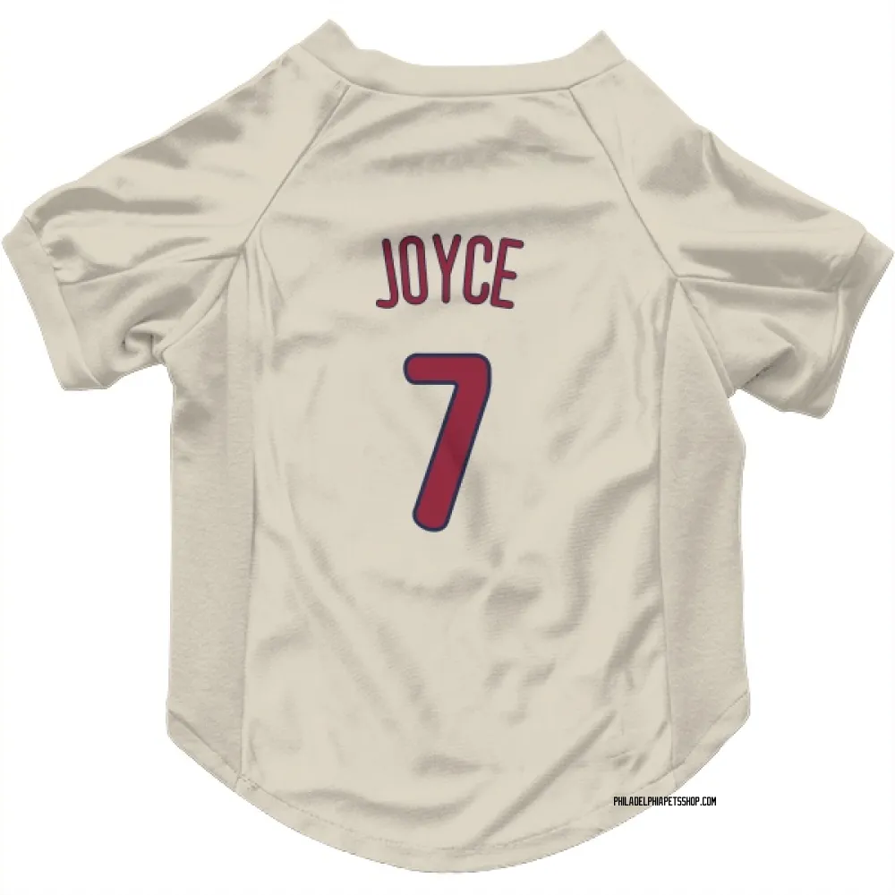 Philadelphia Phillies Matt Joyce Cream Pet Jersey for Dog & Cat