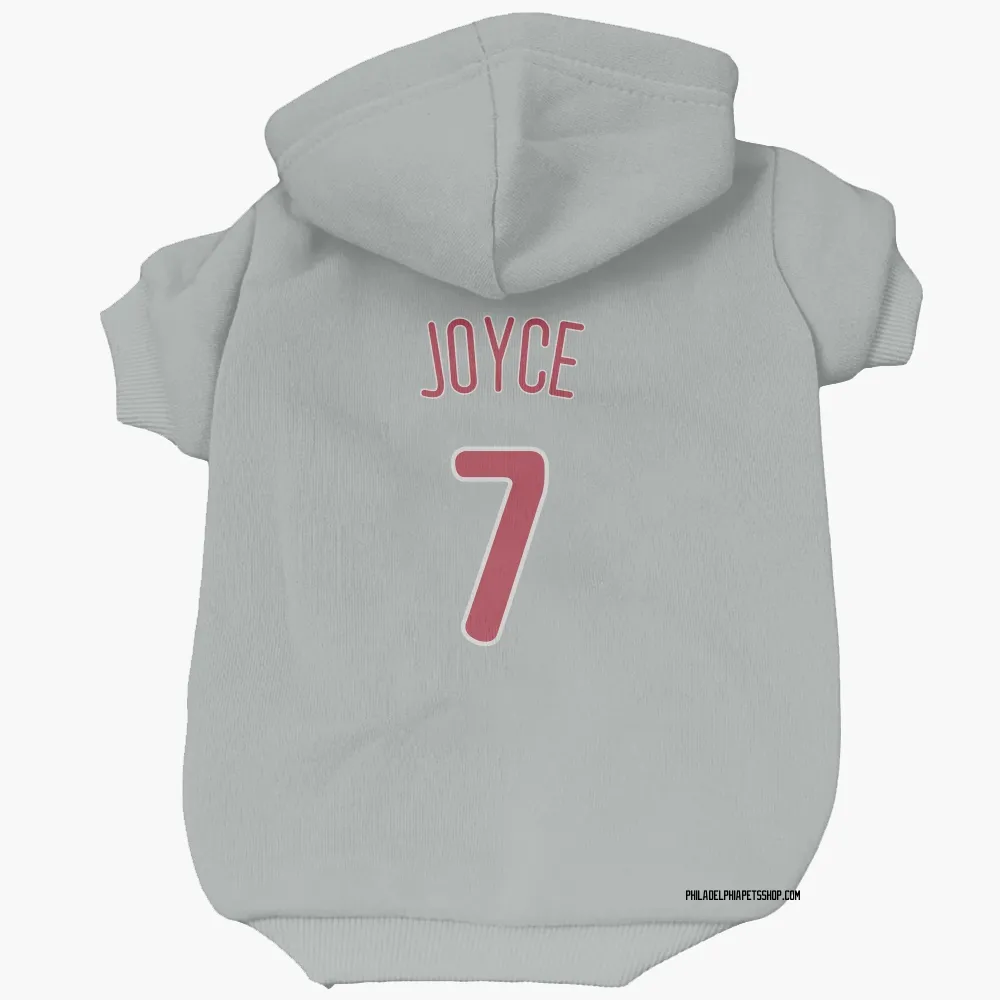 Philadelphia Phillies Matt Joyce Gray Pet Hoodie for Dog & Cat