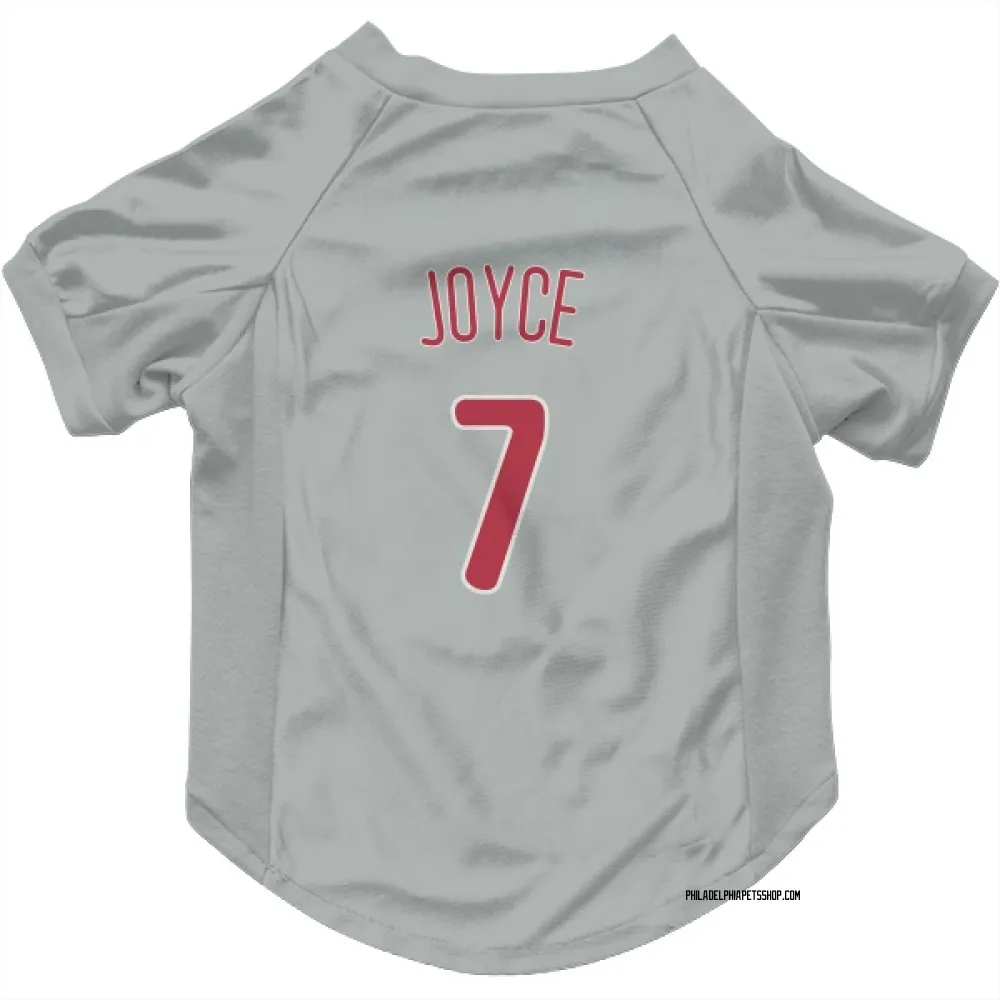 Philadelphia Phillies Matt Joyce Gray Pet Jersey for Dog & Cat