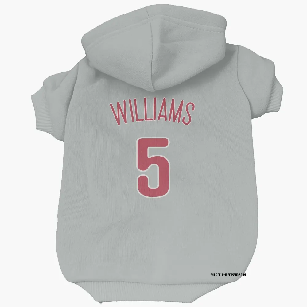 Philadelphia Phillies Nick Williams Gray Pet Hoodie for Dog & Cat