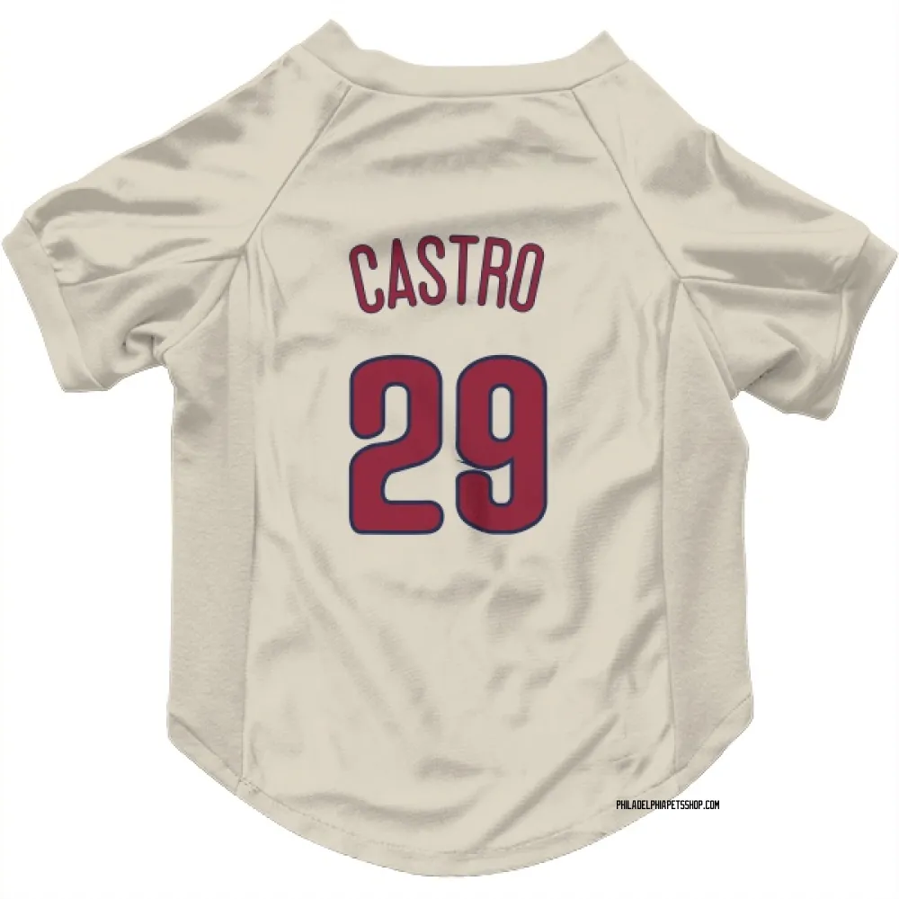 Philadelphia Phillies Rodolfo Castro Cream Pet Jersey for Dog & Cat