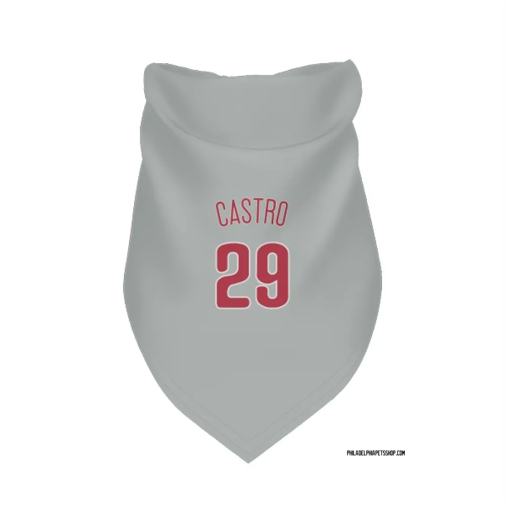 Philadelphia Phillies Rodolfo Castro Gray Pet Bandana for Dog & Cat