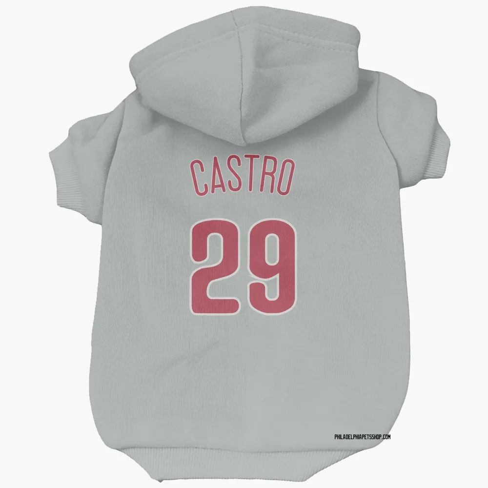 Philadelphia Phillies Rodolfo Castro Gray Pet Hoodie for Dog & Cat