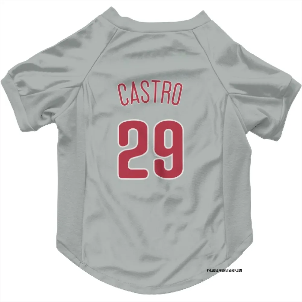 Philadelphia Phillies Rodolfo Castro Gray Pet Jersey for Dog & Cat