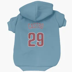 Philadelphia Phillies Rodolfo Castro Light Blue Pet Hoodie for Dog & Cat