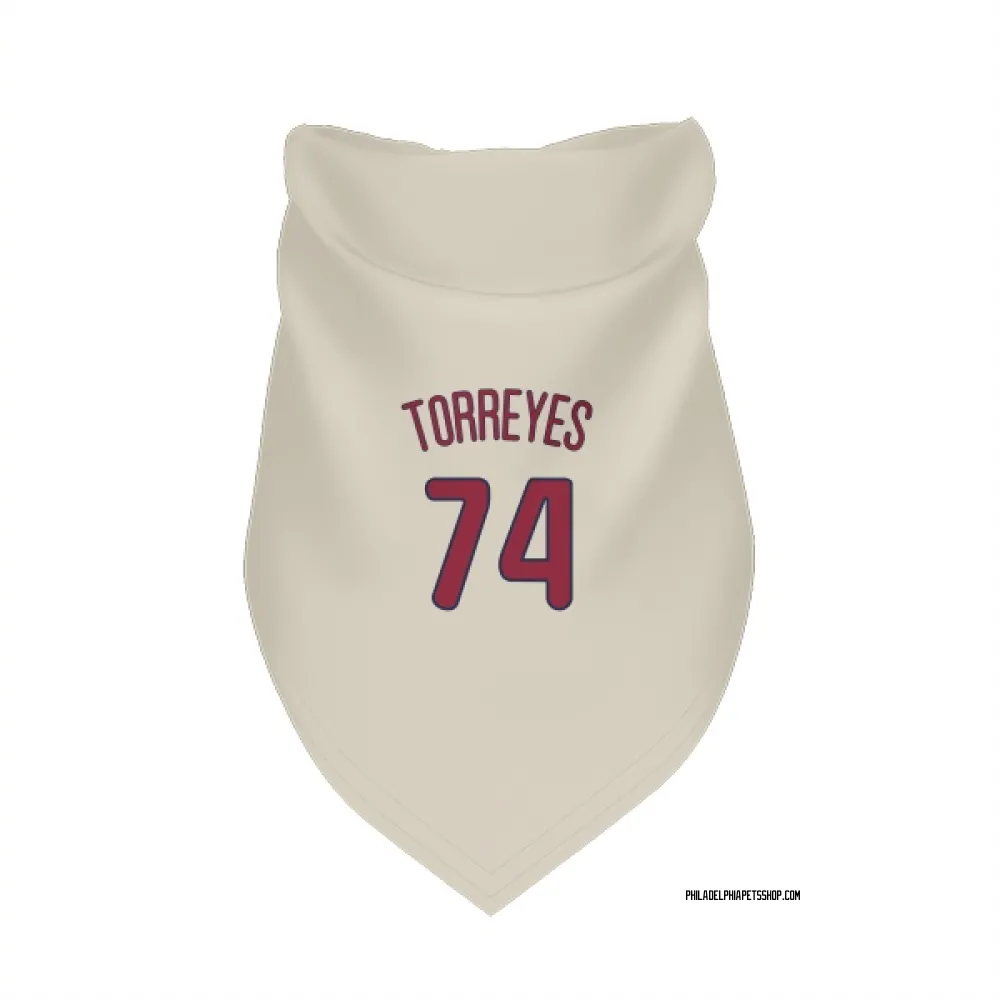 Philadelphia Phillies Ronald Torreyes Cream Pet Bandana for Dog & Cat