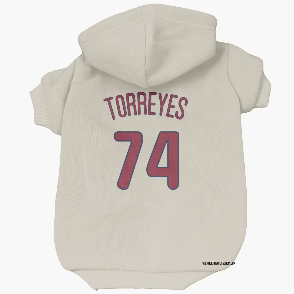 Philadelphia Phillies Ronald Torreyes Cream Pet Hoodie for Dog & Cat