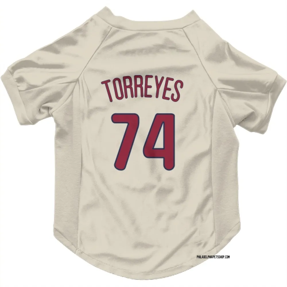 Philadelphia Phillies Ronald Torreyes Cream Pet Jersey for Dog & Cat