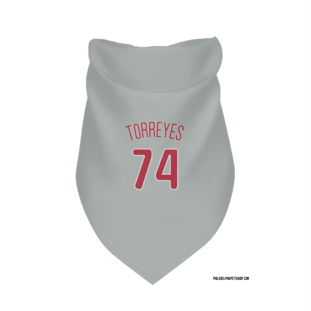 Philadelphia Phillies Ronald Torreyes Gray Pet Bandana for Dog & Cat