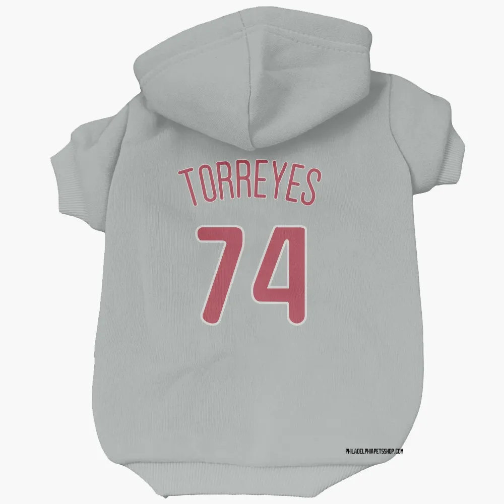 Philadelphia Phillies Ronald Torreyes Gray Pet Hoodie for Dog & Cat