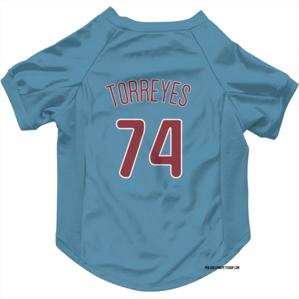 Philadelphia Phillies Ronald Torreyes Light Blue Pet Jersey for Dog & Cat
