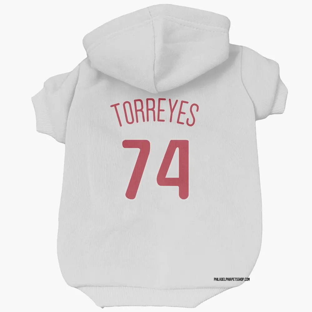 Philadelphia Phillies Ronald Torreyes Scarlet Pet Hoodie for Dog & Cat