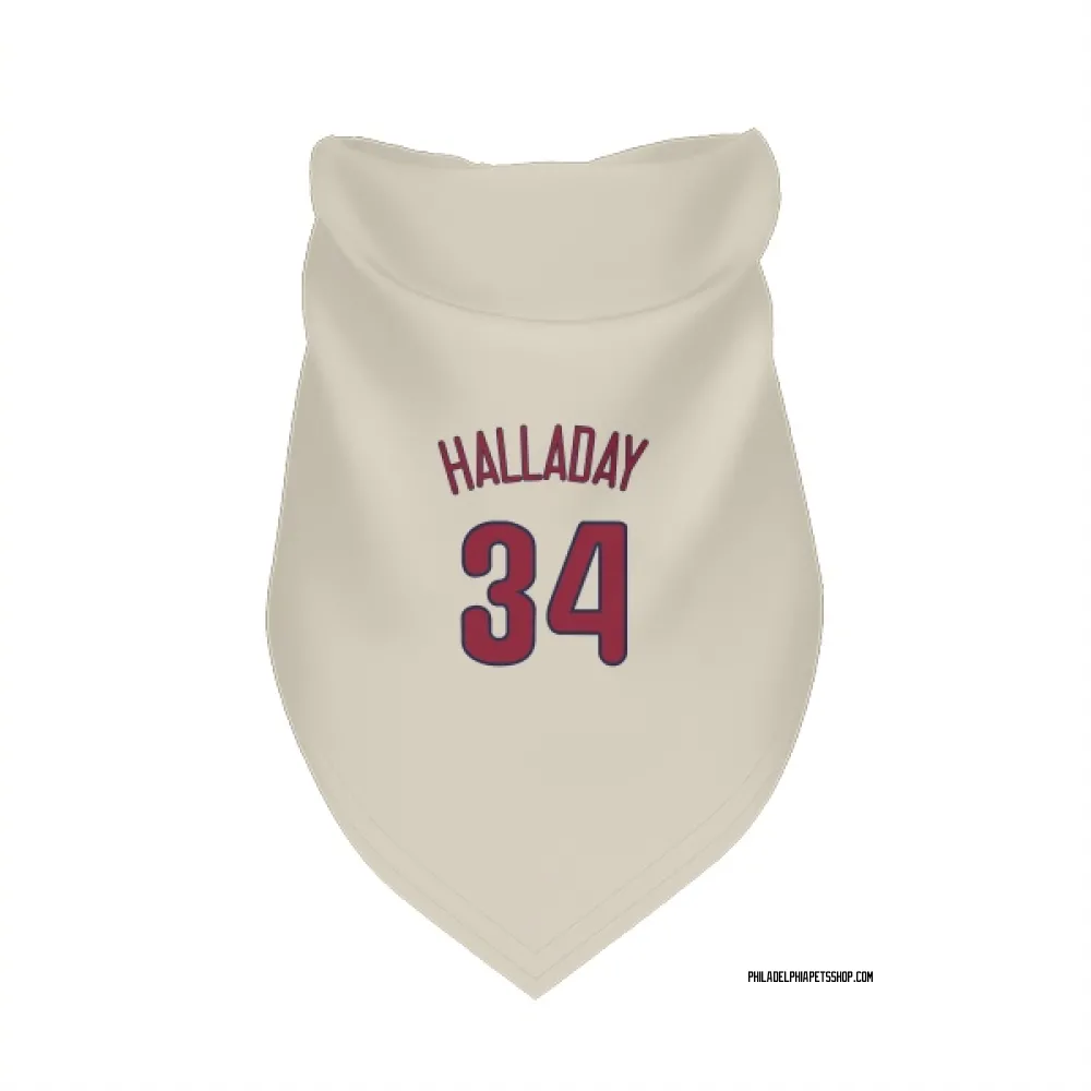 Philadelphia Phillies Roy Halladay Cream Pet Bandana for Dog & Cat