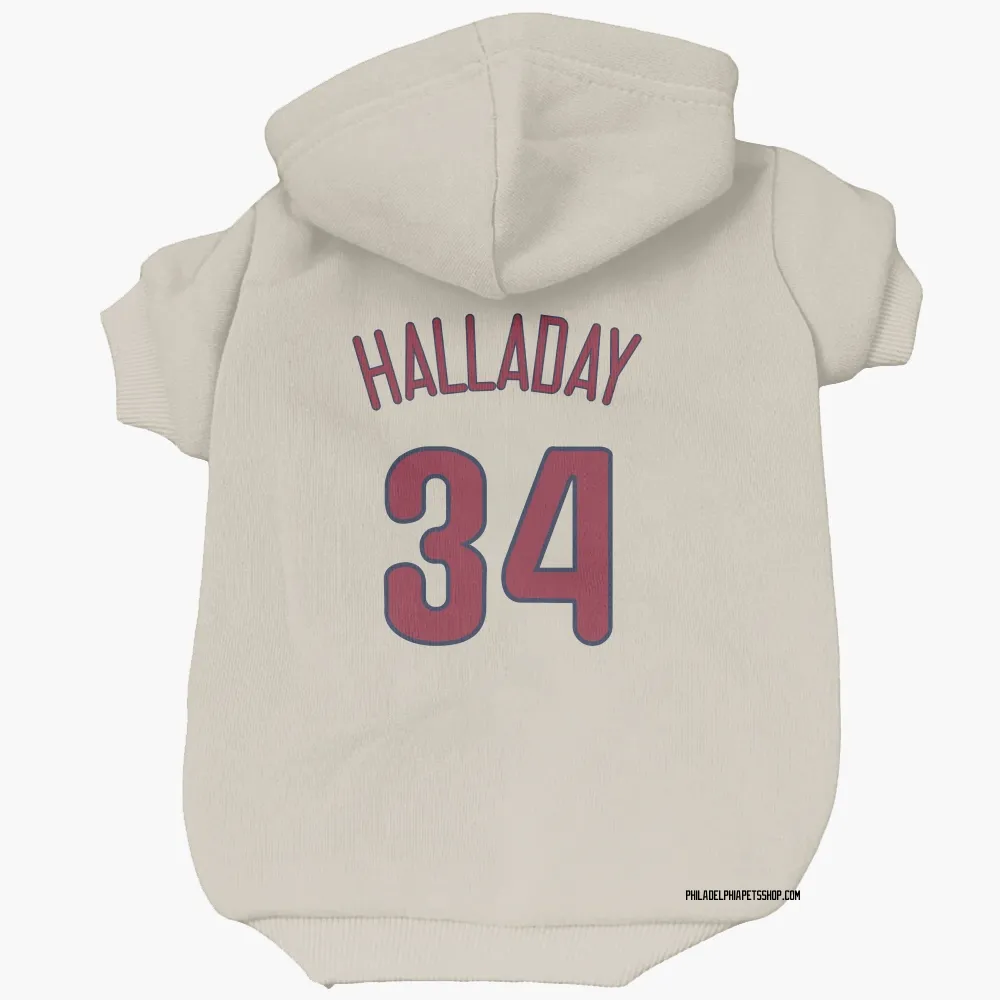 Philadelphia Phillies Roy Halladay Cream Pet Hoodie for Dog & Cat