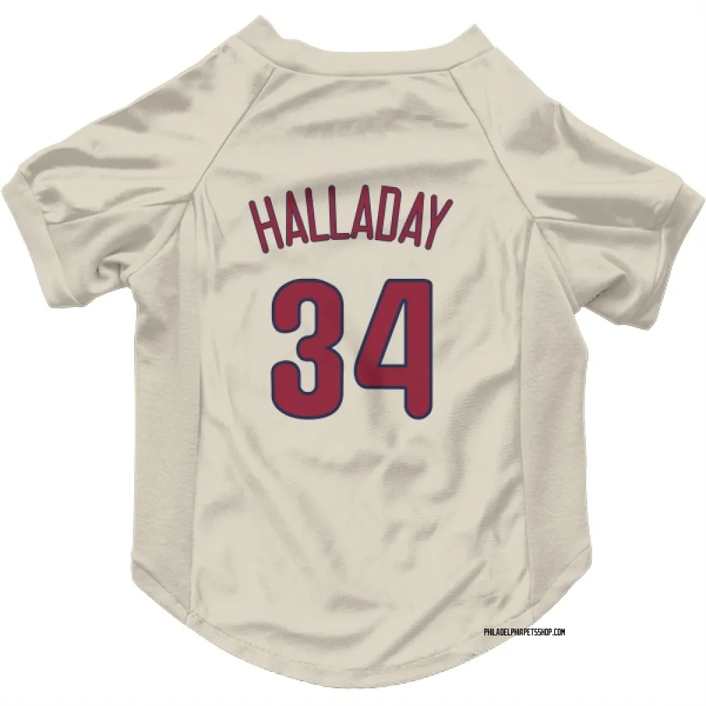 Philadelphia Phillies Roy Halladay Cream Pet Jersey for Dog & Cat