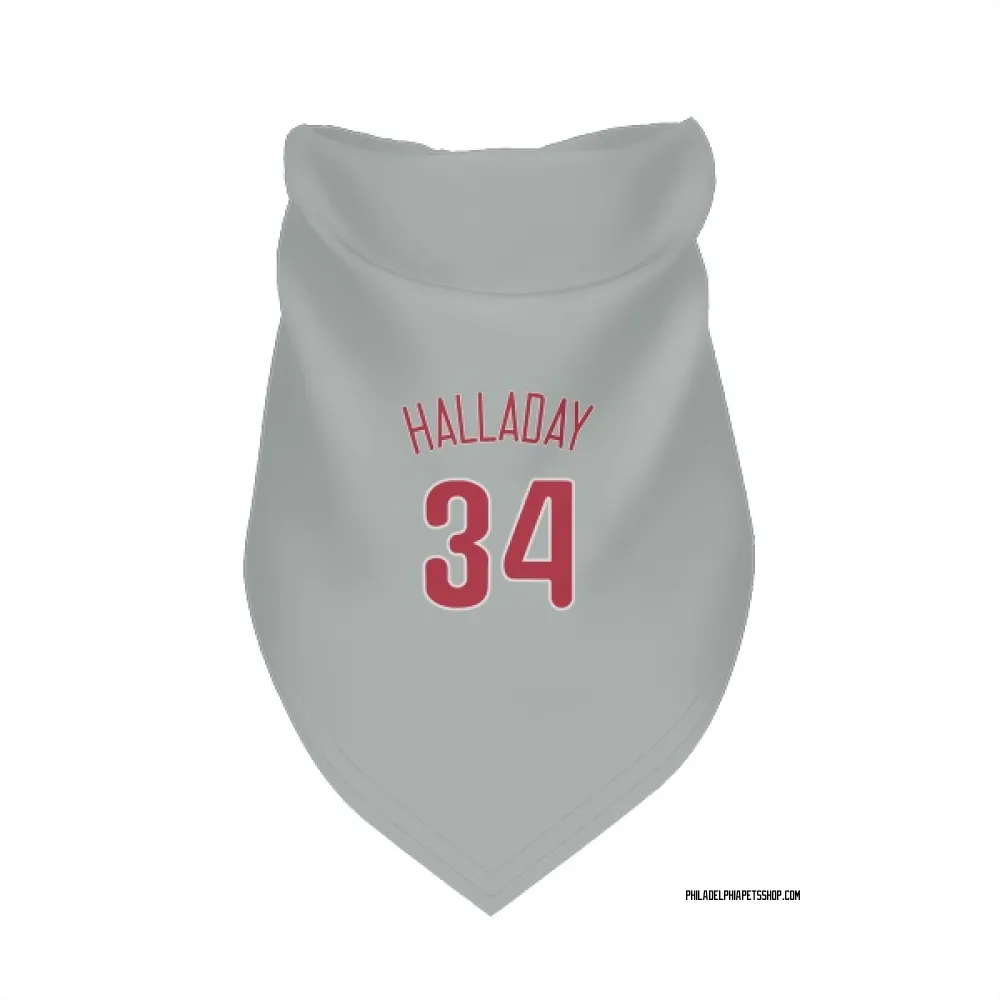 Philadelphia Phillies Roy Halladay Gray Pet Bandana for Dog & Cat
