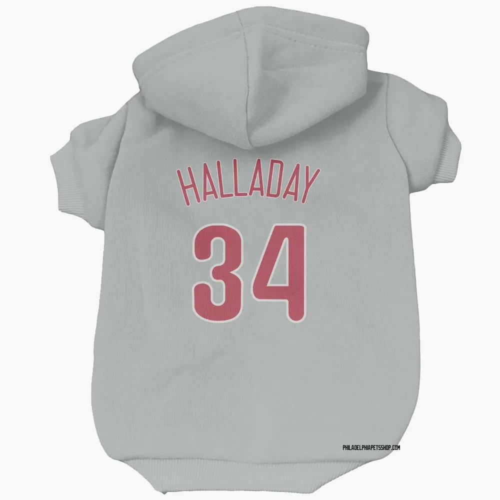 Philadelphia Phillies Roy Halladay Gray Pet Hoodie for Dog & Cat