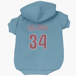 Philadelphia Phillies Roy Halladay Light Blue Pet Hoodie for Dog & Cat