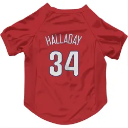 Philadelphia Phillies Roy Halladay Red Pet Jersey for Dog & Cat