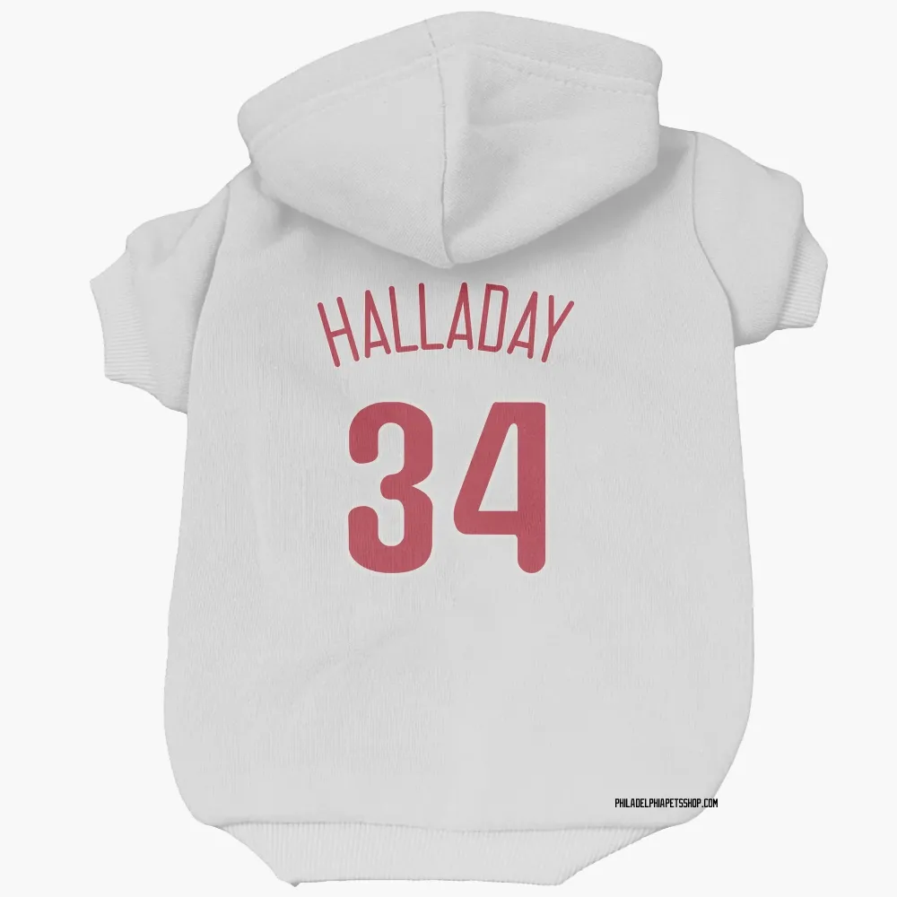 Philadelphia Phillies Roy Halladay Scarlet Pet Hoodie for Dog & Cat