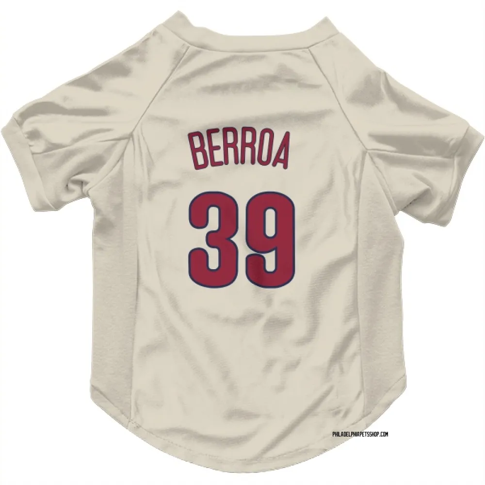 Philadelphia Phillies Steward Berroa Cream Pet Jersey for Dog & Cat