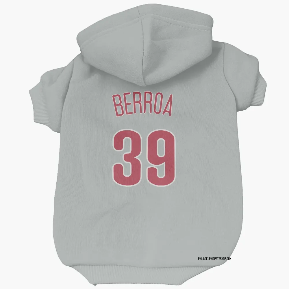 Philadelphia Phillies Steward Berroa Gray Pet Hoodie for Dog & Cat