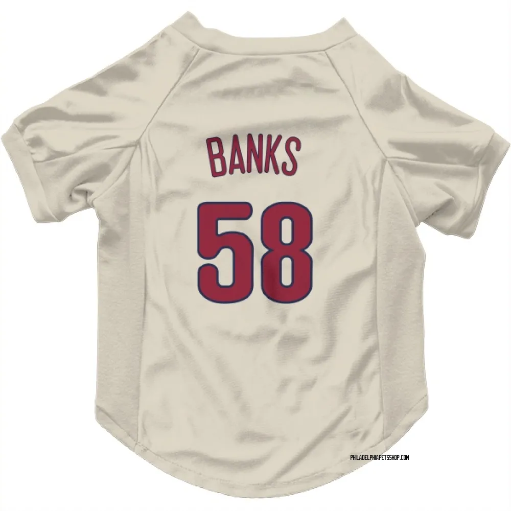 Philadelphia Phillies Tanner Banks Cream Pet Jersey for Dog & Cat