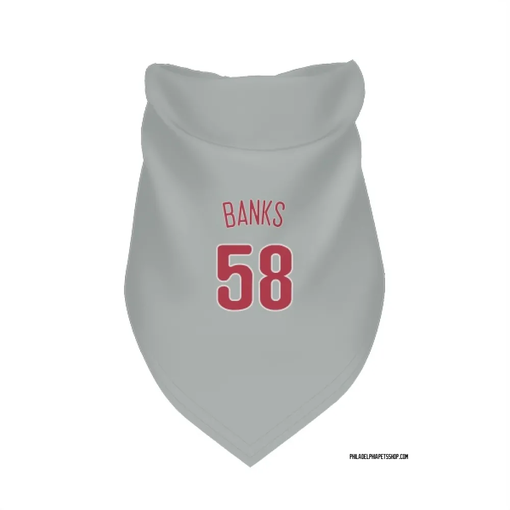 Philadelphia Phillies Tanner Banks Gray Pet Bandana for Dog & Cat