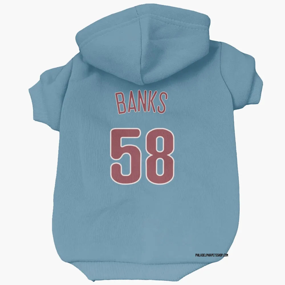 Philadelphia Phillies Tanner Banks Light Blue Pet Hoodie for Dog & Cat