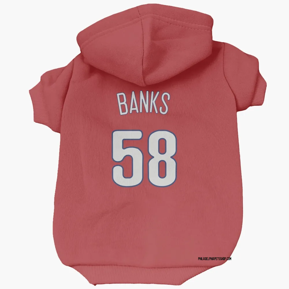 Philadelphia Phillies Tanner Banks Red Pet Hoodie for Dog & Cat