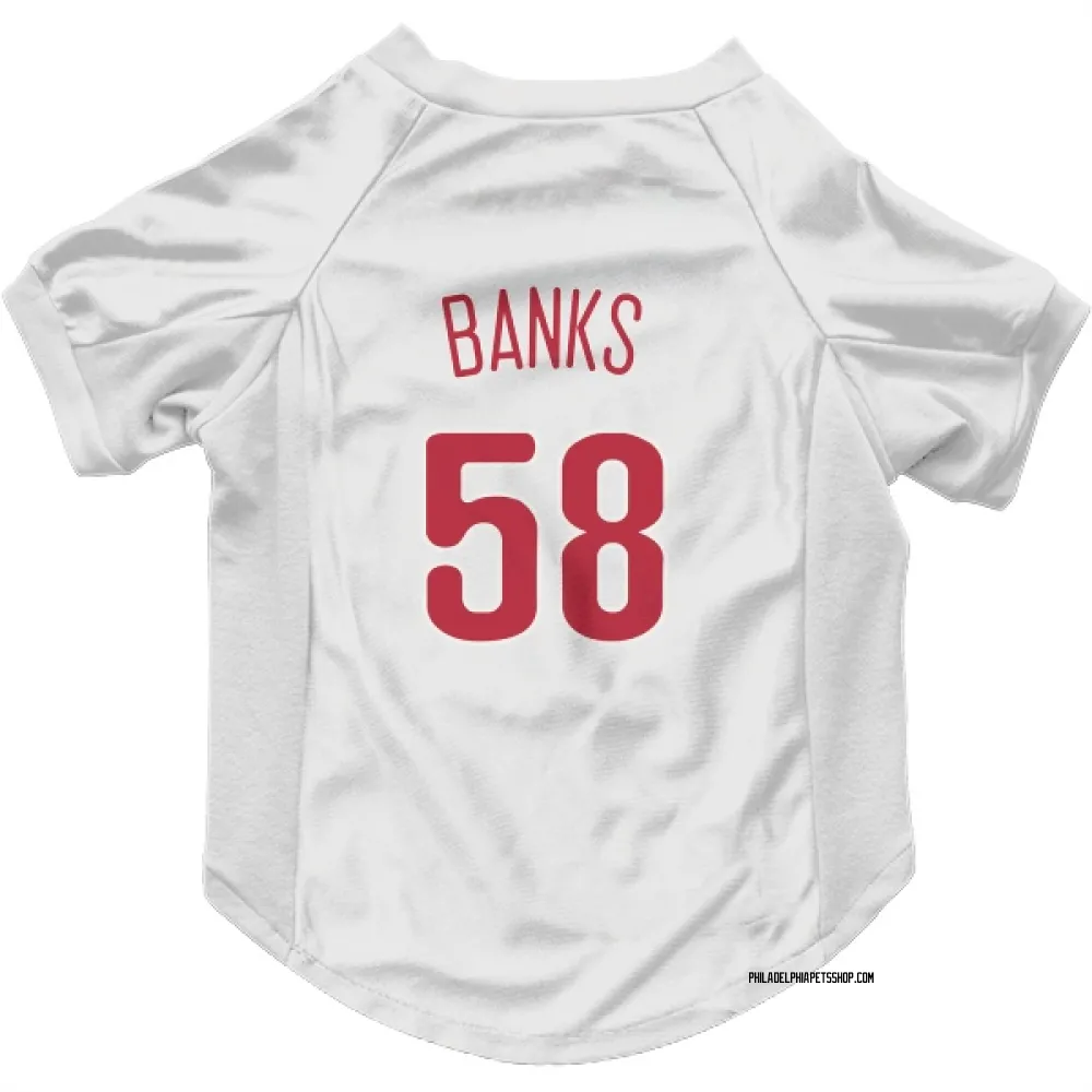 Philadelphia Phillies Tanner Banks Scarlet Pet Jersey for Dog & Cat