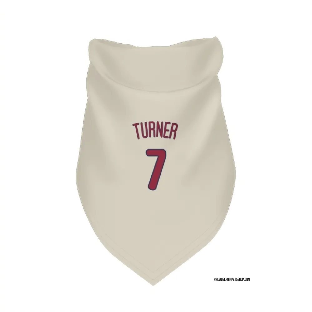 Philadelphia Phillies Trea Turner Cream Pet Bandana for Dog & Cat