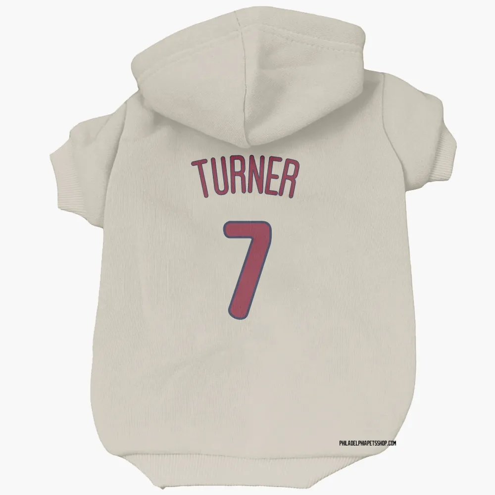 Philadelphia Phillies Trea Turner Cream Pet Hoodie for Dog & Cat