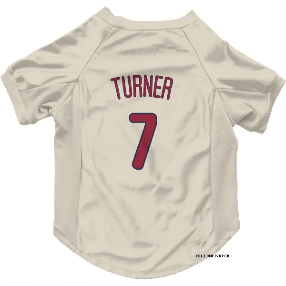 Philadelphia Phillies Trea Turner Cream Pet Jersey for Dog & Cat