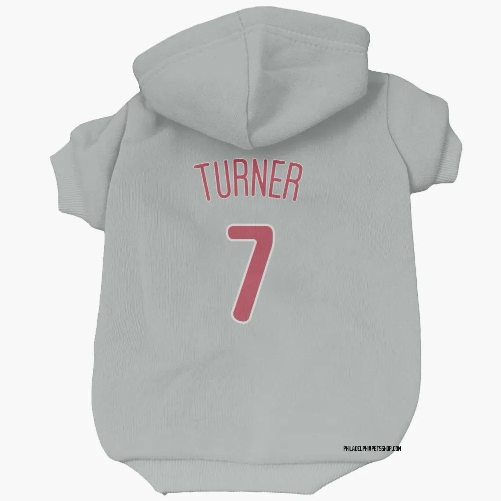 Philadelphia Phillies Trea Turner Gray Pet Hoodie for Dog & Cat