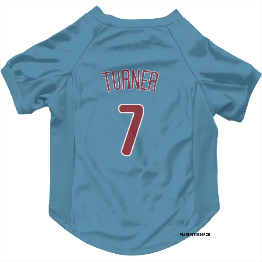 Philadelphia Phillies Trea Turner Light Blue Pet Jersey for Dog & Cat