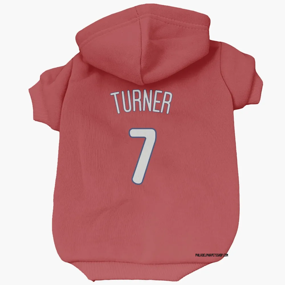 Philadelphia Phillies Trea Turner Red Pet Hoodie for Dog & Cat
