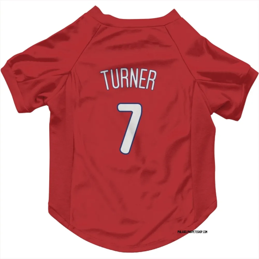 Philadelphia Phillies Trea Turner Red Pet Jersey for Dog & Cat