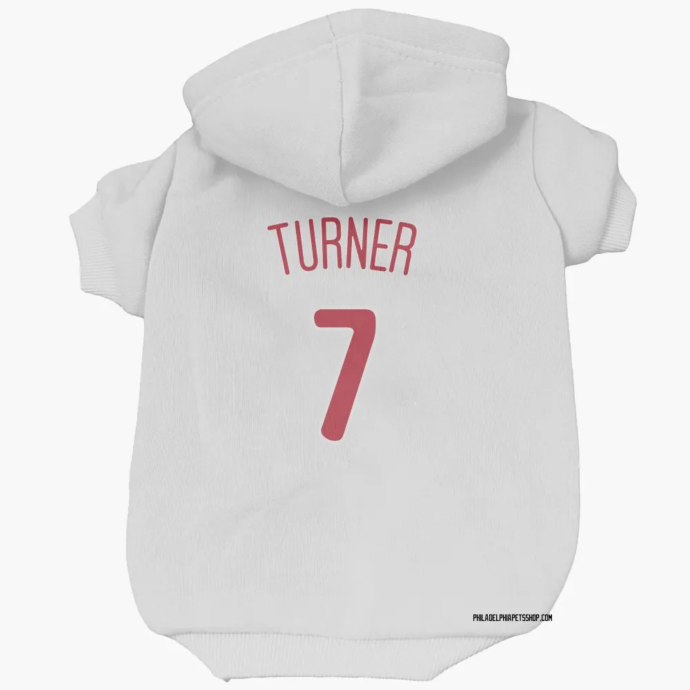 Philadelphia Phillies Trea Turner Scarlet Pet Hoodie for Dog & Cat