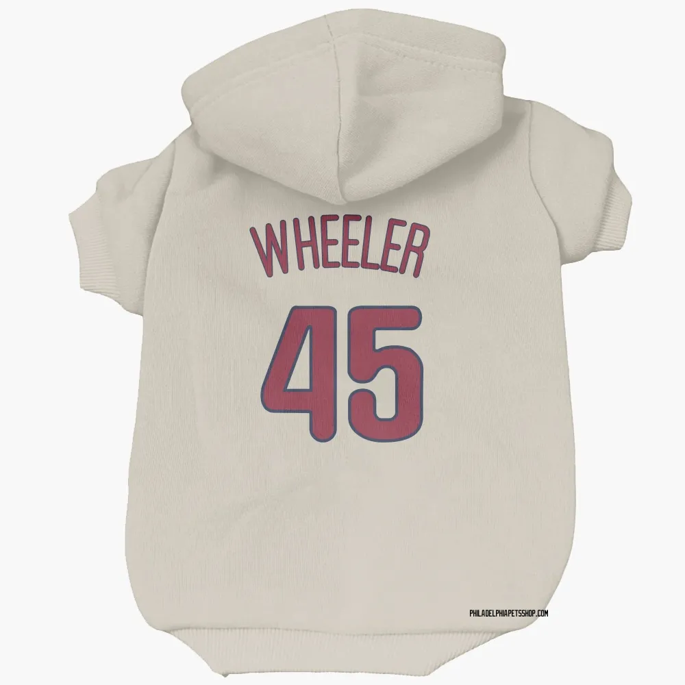 Philadelphia Phillies Zack Wheeler Cream Pet Hoodie for Dog & Cat